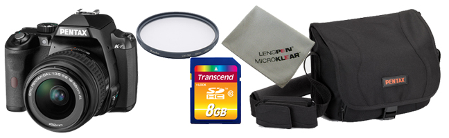 Pentax K-r 18-55 Svart + Pentax originalväska + Kenko UV-filter 52 mm. + Transcend SDHC 8GB (class 10) + Lenspen Putsduk