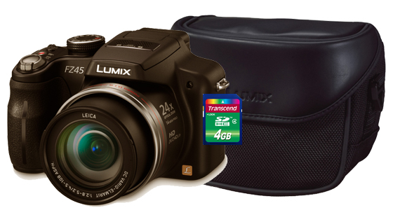 Panasonic LUMIX DMC-FZ45 + Panasonic originalväska + Transcend minneskort
