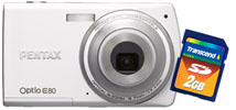 Pentax Optio E80 Silver + Transcend minneskort SD 2 GB