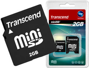Minnesmedia - MiniSD / MiniSDHC - Transcend miniSD - Transcend miniSD 2GB