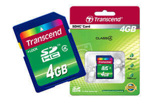 Minnesmedia - SDHC / SDXC - Transcend - class4 - Transcend SDHC 4GB (Class 4)
