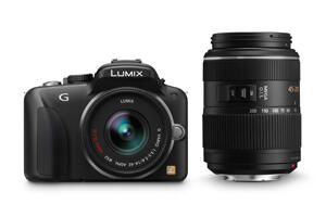 Digitalkameror - Systemkameror - Panasonic - Panasonic LUMIX DMC-G3 med 14-42 + 45-200 svart